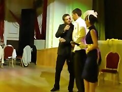 Hot golden-haired stripper lap dance