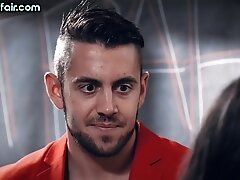 Bisex anal MILF 3way fucked in classroom till cum in mouth