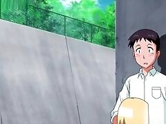 Hentai Chick Rubs Cock With Her Big Tits