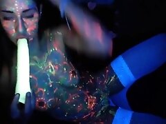 Sexy Bright Neon Masturbation