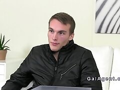 Skinny amateur dude fucks female agent in an office