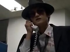 Risa Kasumin On Phone Talk Rides Cock