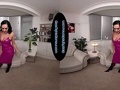 Bonnie Bellotti In Pink Pu Dress With Black Glossy Legwear Sans Gusset Joi - 8k Vr