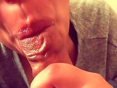 Young Wife Sucks Me til I Cum on Her Mouth/Face (Up-close, .O.V)