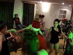 Santa claus fuck youthful female students 18+ at a party