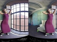 Tight, Sexy Blonde with Shaved Pussy Strips - StasyQVR