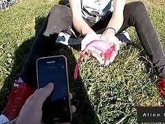 Public Remote Control Her Sexy Pussy!