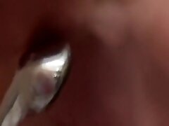 Fat, old grandma with long gray hair showers and fucks.