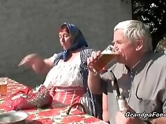 Blonde babe likes mature couples