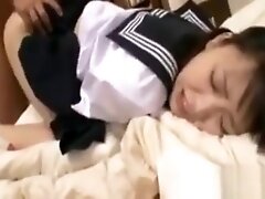 Pretty Asian With A Perky Ass gets fucked on a chair then facialed