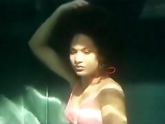 ebony mermaid practicing underwater bikini
