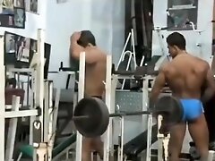 Latin bodybuilders at the gym