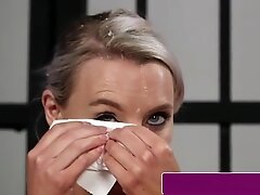 Busty British Police Babe Sucking Prisoner