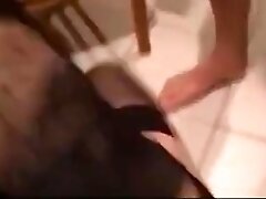 French granny hardly sodomized on the table