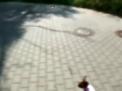 Nessa Devil in amateur wife giving a blowjob in the outdoors