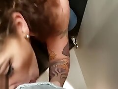 German Brunette in Green Down Jacket Sex