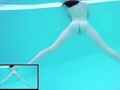 Beautiful Brunette Dancing Naked Outdoors On Balcony