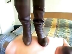 Brown boots trampling